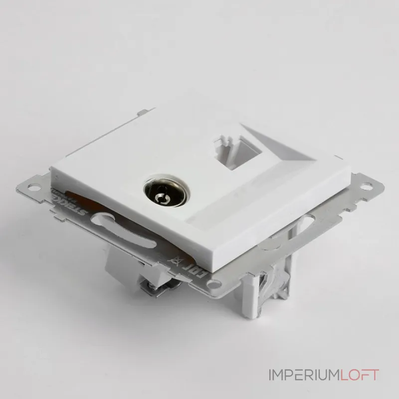 ТВ-розетка и розетка Ethernet RJ-45 без рамки Stekker GLS00-7106-01 49181 ТВ-розетка и розетка Ethernet RJ-45 без рамки Stekker GLS00-7106-01 49181