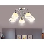 Подвесная люстра TR3182/5 CH/FR хром/белый матовый E27/5 max 40W D575*285 от NovaLamp