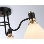 Светильник потолочный TR303303/3 BK/GD/FR черный/золото/белый матовый E27*3 max 60W D600*270 от NovaLamp