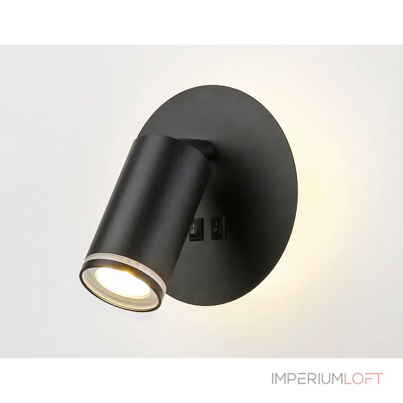 Светильник светодиодный настенный с выключателем FW2463 BK черный LED 4200K 7W D145*150 от NovaLamp