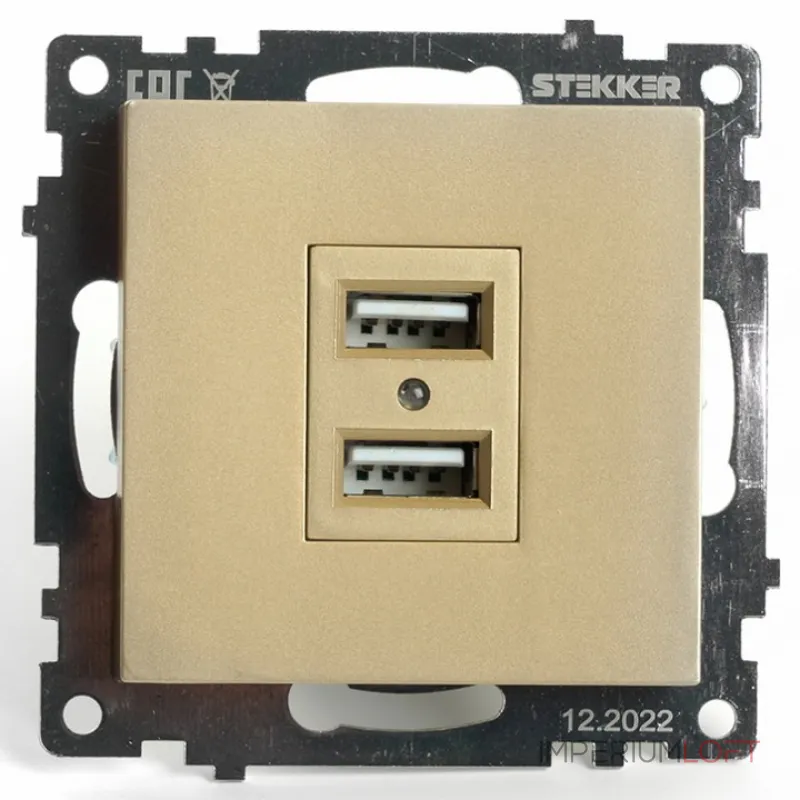 Розетка USB без рамки Stekker Катрин 49229 Розетка USB без рамки Stekker Катрин 49229