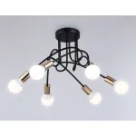 Потолочный светильник в стиле лофт TR80419/5 BK/GD черный/золото E27/5 max 60W D690*370 от NovaLamp