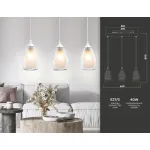 Подвесной светильник TR3536/3 WH/CL/FR белый/прозрачный/белый матовый E27*3 max 40W 640*120*820 от NovaLamp