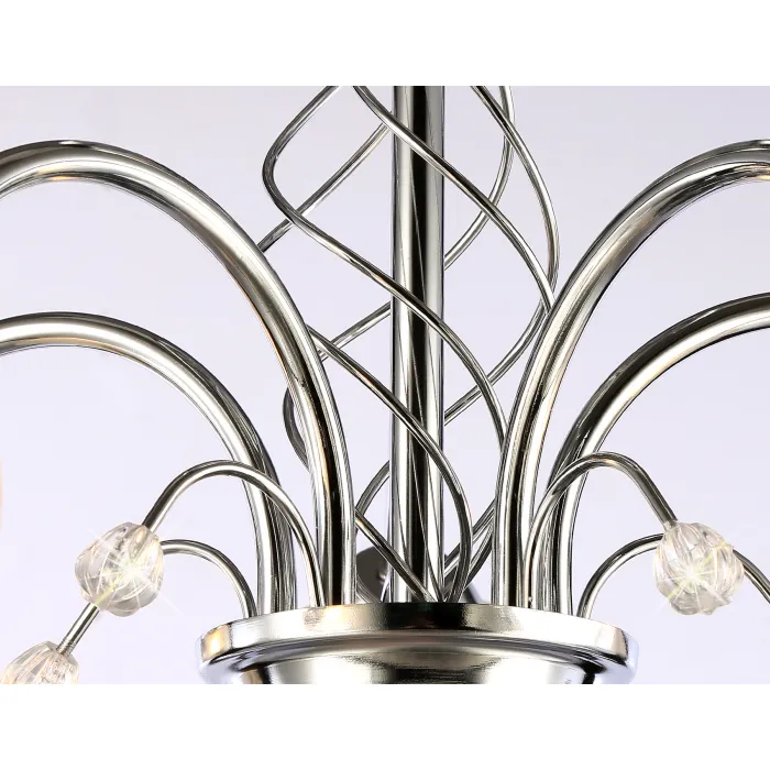Подвесная люстра TR3188/5 CH/CL/FR хром/прозрачный/белый матовый E27/5 max 40W D600*285 от NovaLamp
