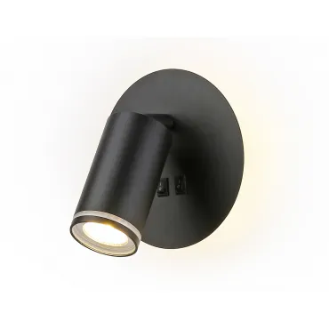 Светильник светодиодный настенный с выключателем FW2463 BK черный LED 4200K 7W D145*150 от NovaLamp