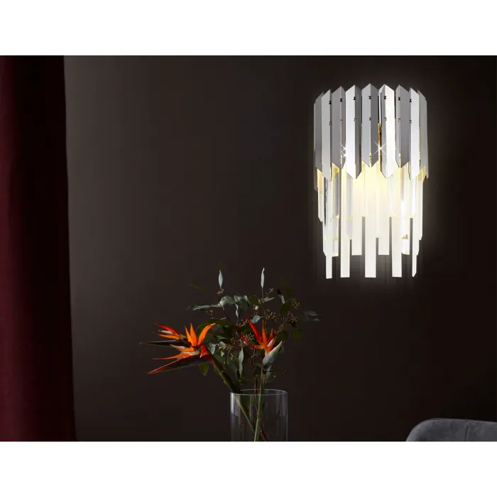 Настенный светильник с хрусталем TR5288/2 CH/CL хром/прозрачный E14/2 max 40W 370*220*110 от NovaLamp