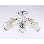 Подвесная люстра TR3188/5 CH/CL/FR хром/прозрачный/белый матовый E27/5 max 40W D600*285 от NovaLamp