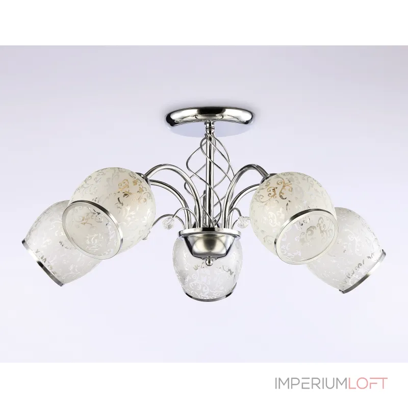 Подвесная люстра TR3188/5 CH/CL/FR хром/прозрачный/белый матовый E27/5 max 40W D600*285 от NovaLamp Подвесная люстра TR3188/5 CH/CL/FR хром/прозрачный/белый матовый E27/5 max 40W D600*285 от NovaLamp