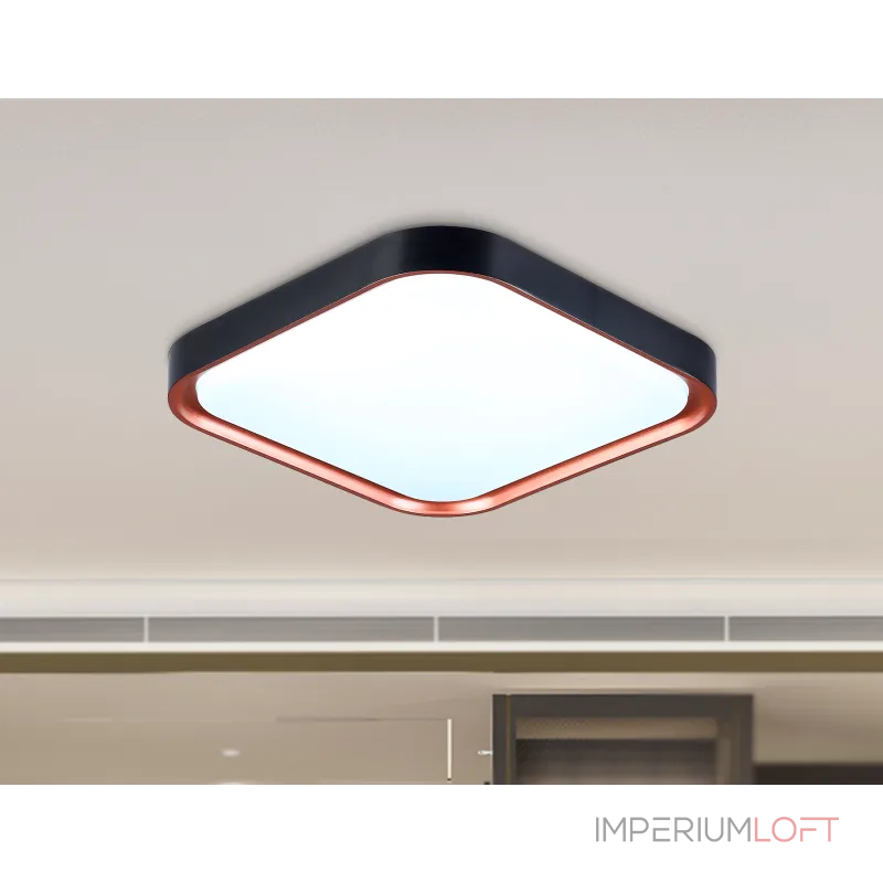 Потолочный светодиодный светильник FZ1265 BK/PGD черный/золото розовое 18W 5000K 250*250*60 (Без ПДУ) от NovaLamp