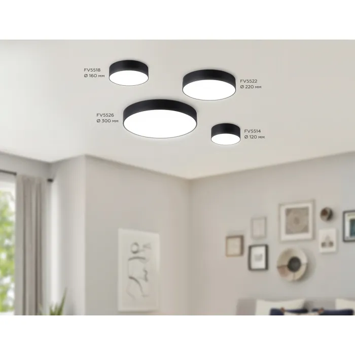 Светильник светодиодный потолочный FV5518 BK черный LED 18W 4200K D160*58 (Без ПДУ) от NovaLamp