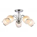 Подвесная люстра TR3188/5 CH/CL/FR хром/прозрачный/белый матовый E27/5 max 40W D600*285 от NovaLamp