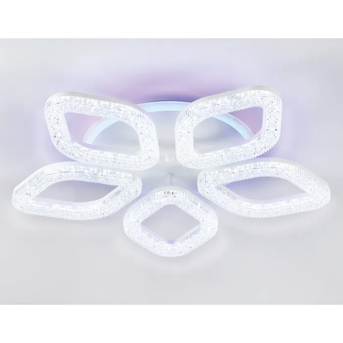Светильник потолочный светодиодный с RGB подсветкой и пультом FA3925/5 WH белый 100W 3000K/4200K/6400K+RGB D570*80 (ПДУ РАДИО 2.4G) от NovaLamp
