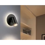 Светильник светодиодный настенный с выключателем FW2463 BK черный LED 4200K 7W D145*150 от NovaLamp