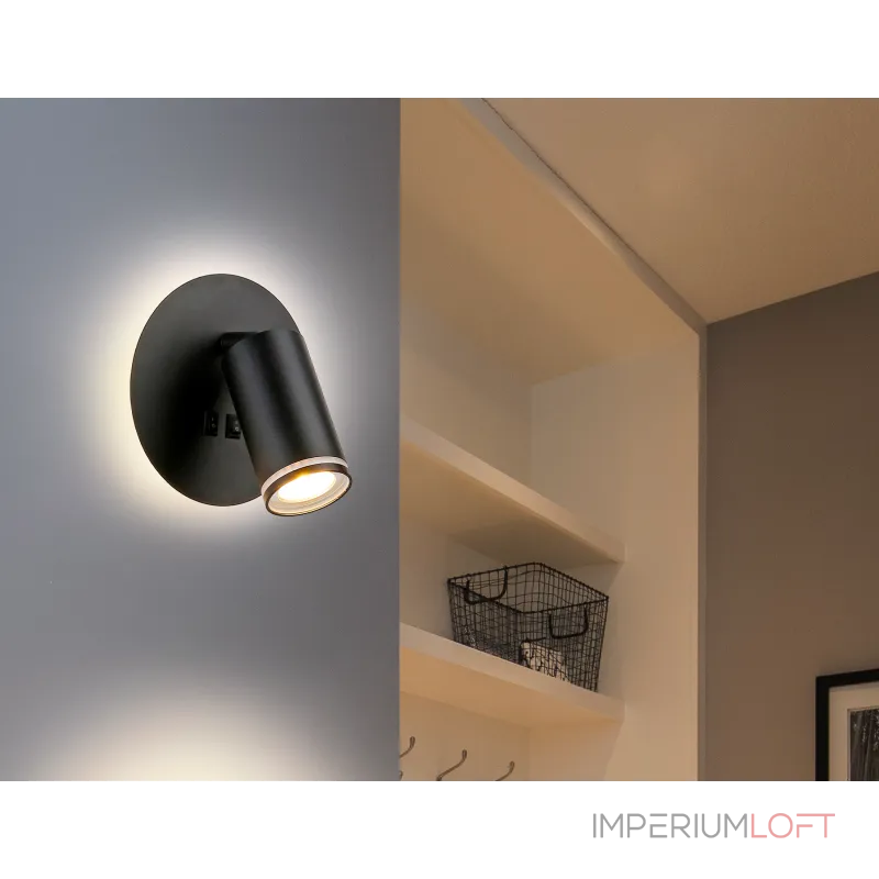 Светильник светодиодный настенный с выключателем FW2463 BK черный LED 4200K 7W D145*150 от NovaLamp