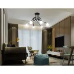 Потолочный светильник в стиле лофт TR80419/5 BK/GD черный/золото E27/5 max 60W D690*370 от NovaLamp