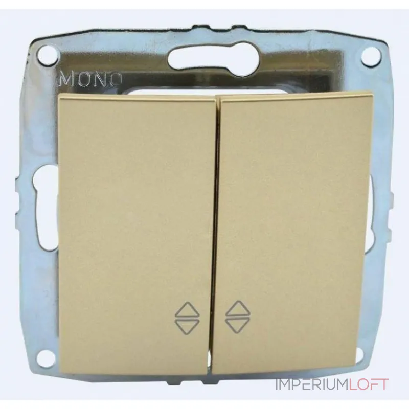 Выключатель проходной двухклавишный без рамки Mono Electric Despina / Larissa 500-002223-111