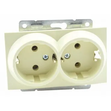 Розетка двойная с заземлением без рамки Mono Electric Despina / Larissa 500-001704-120