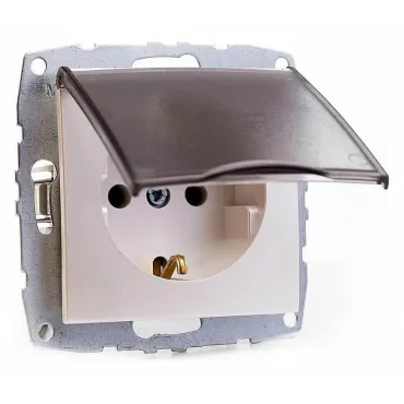 Розетка с заземлением с крышкой без рамки Mono Electric Despina / Larissa 500-002521-118