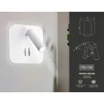 Настенный светодиодный светильник с выключателем FW254 SWH белый песок LED 4200K+3000K 7W+1W 140*140*110 от NovaLamp