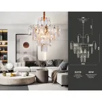 Подвесная люстра с хрусталем TR5231/9 SGD/CL/FR золото/прозрачный/белый матовый E27*9 max 40W D500*530 от NovaLamp
