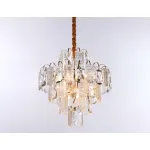 Подвесная люстра с хрусталем TR5231/9 SGD/CL/FR золото/прозрачный/белый матовый E27*9 max 40W D500*530 от NovaLamp