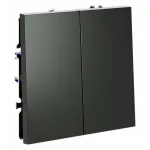 Выключатель встраиваемый S70 двухклавишный 10А (титан) Voltum VLS020106