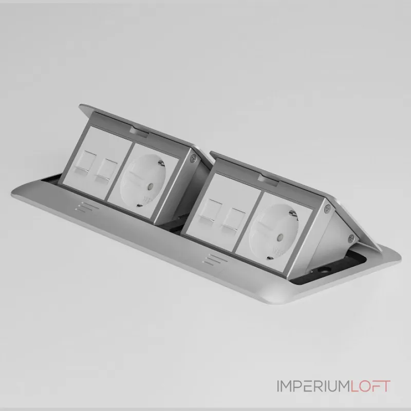 Выдвижной блок для розеток Werkel серебряный a069367 от ImperiumLoft
