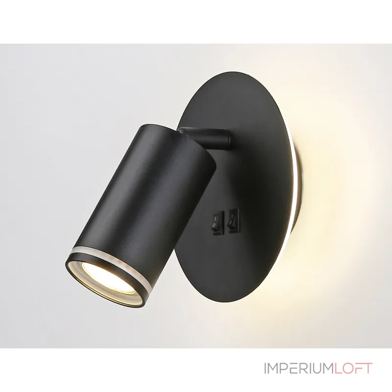 Светильник светодиодный настенный с выключателем FW2463 BK черный LED 4200K 7W D145*150 от NovaLamp