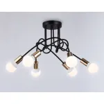Потолочный светильник в стиле лофт TR80419/5 BK/GD черный/золото E27/5 max 60W D690*370 от NovaLamp