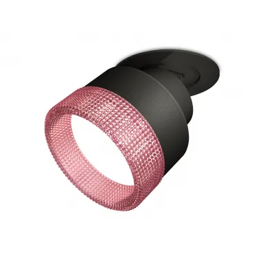 Комплект встраиваемого поворотного светильника с композитным хрусталем XM8102542 SBK/PI черный песок/розовый GX53 (A2242, A2106, C8102, N8486) от NovaLamp