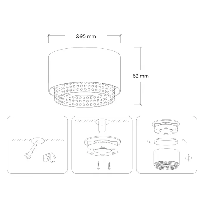 Светильник накладной TN71275 BK/GD черный/золото GX53 max 12W D95*62 от NovaLamp