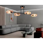 Подвесной светильник со сменной лампой TR8248/4 BK/LWD черный/светлое дерево E27/4 max 40W 840*360*220 от NovaLamp