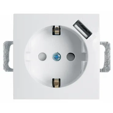 Розетка с заземлением и со шторками и USB без рамки Stekker PST16-9111 39318