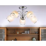Подвесная люстра TR3188/5 CH/CL/FR хром/прозрачный/белый матовый E27/5 max 40W D600*285 от NovaLamp