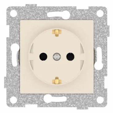 Розетка с заземлением и со шторкой без рамки Gusi Electric UGRA С11Р4-003