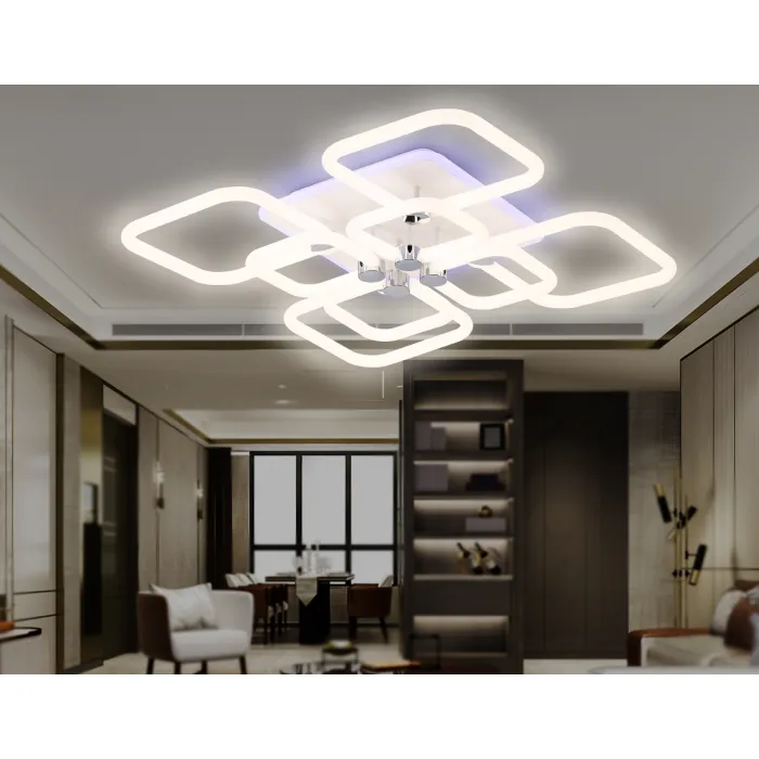 Светильник светодиодный потолочный FA3866/4+4 WH белый 144W 3000K-6400K+RGB 627*627*121 (ПДУ РАДИО 2.4G) от NovaLamp