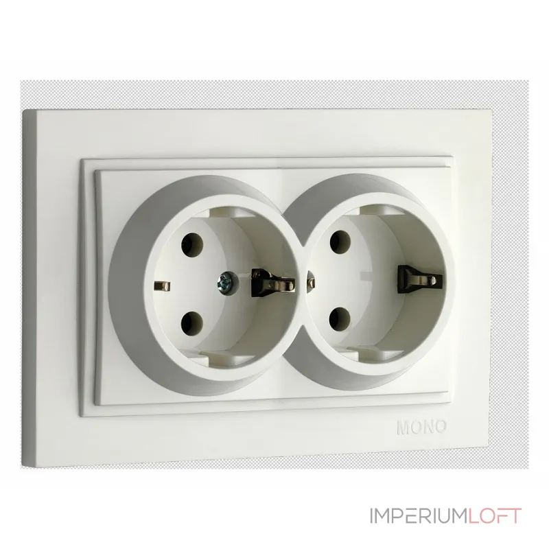Розетка двойная с заземлением Mono Electric Despina 102-190004-120