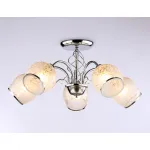 Подвесная люстра TR3188/5 CH/CL/FR хром/прозрачный/белый матовый E27/5 max 40W D600*285 от NovaLamp