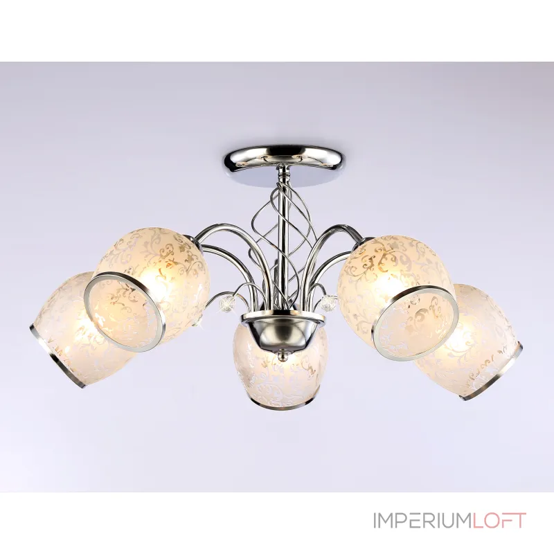 Подвесная люстра TR3188/5 CH/CL/FR хром/прозрачный/белый матовый E27/5 max 40W D600*285 от NovaLamp Подвесная люстра TR3188/5 CH/CL/FR хром/прозрачный/белый матовый E27/5 max 40W D600*285 от NovaLamp