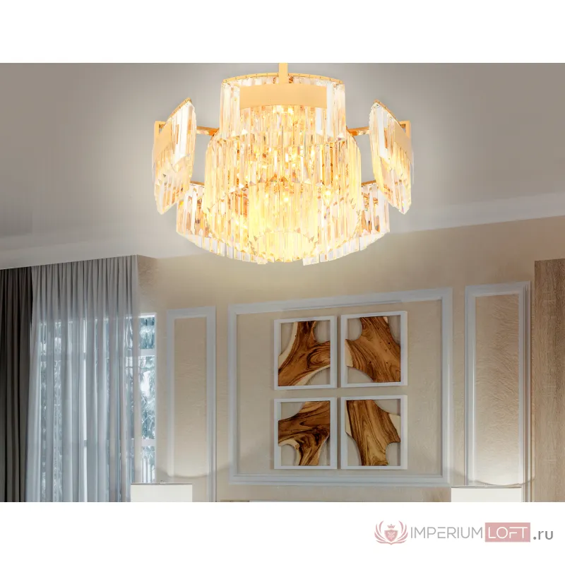 Потолочная люстра TR5093/10 GD/CL золото/прозрачный E14/10 max 40W D680*320 от NovaLamp