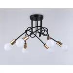 Потолочный светильник в стиле лофт TR80419/5 BK/GD черный/золото E27/5 max 60W D690*370 от NovaLamp