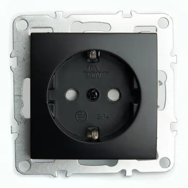Розетка с заземлением и со шторками без рамки Stekker Эрна 49154