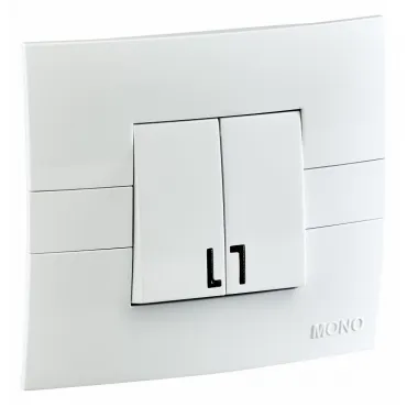 Выключатель двухклавишный с подсветкой Mono Electric Eсо 101-010101-103