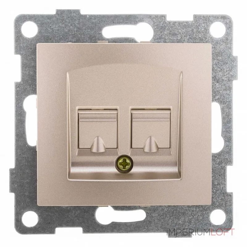 Розетка двойная RJ-12 и Ethernet RJ-45 без рамки Gusi Electric BRAVO С10КТ-027