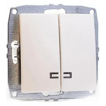 Выключатель двухклавишный с подсветкой без рамки Mono Electric Despina / Larissa 500-002525-103