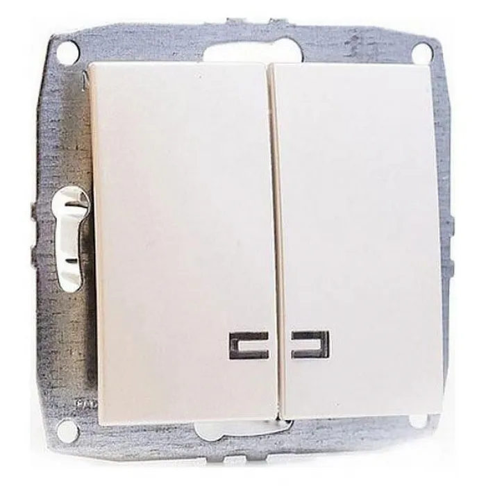 Выключатель двухклавишный с подсветкой без рамки Mono Electric Despina / Larissa 500-002525-103 от ImperiumLoft