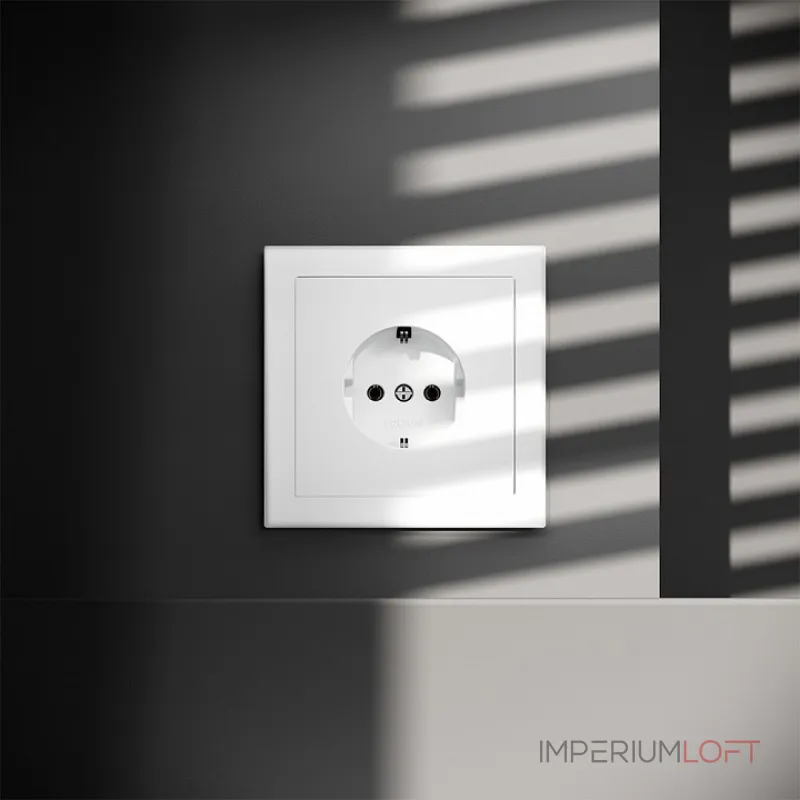 Розетка с заземлением без рамки Voltum S70 VLS040102 от ImperiumLoft