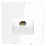 Розетка компьютерная встраиваемая S70 RJ45 кат.6 (белый глянцевый) Voltum VLS060101