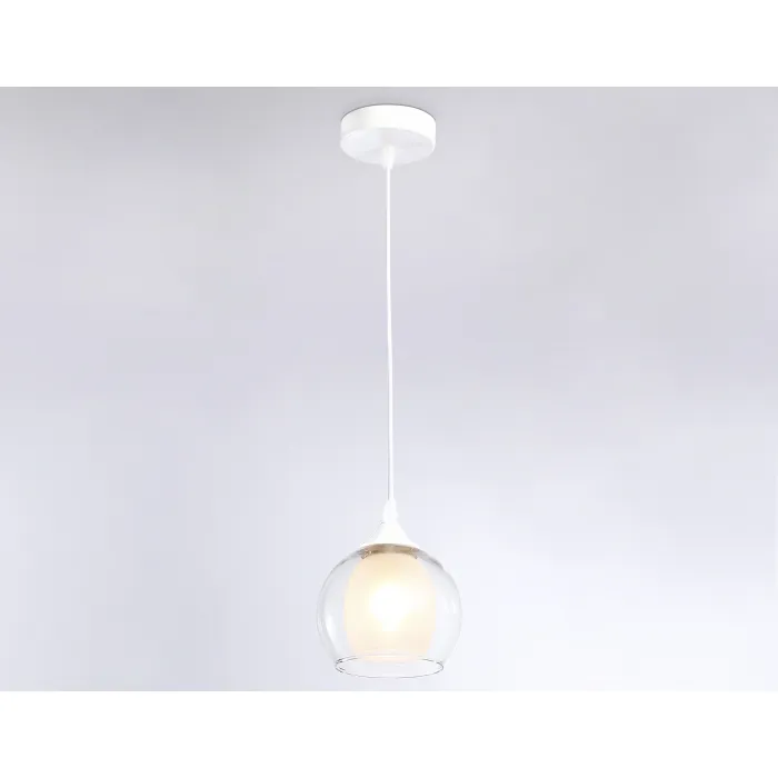 Подвесной светильник TR3538 WH/CL/FR белый/прозрачный/белый матовый E27 max 40W D130*800 от NovaLamp