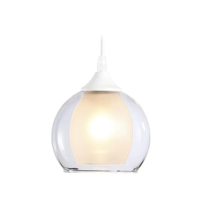 Подвесной светильник TR3538 WH/CL/FR белый/прозрачный/белый матовый E27 max 40W D130*800 от NovaLamp